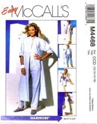 4468 MCCALLS EASY DUSTER, SHIRT, TOP, BIAS SKIRT & PANTS LENGTHS PATTERN 12-18 UNCUT